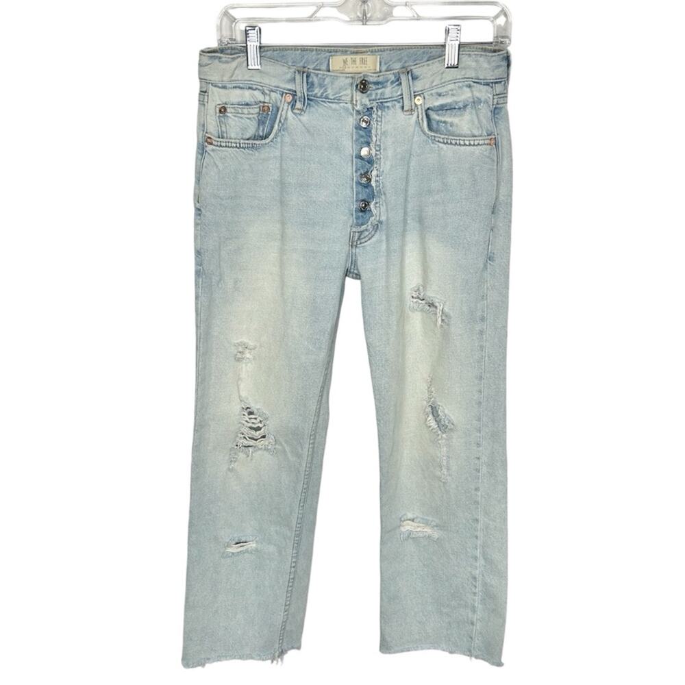 We the free crop buttonfly straight leg jeans womens size 25